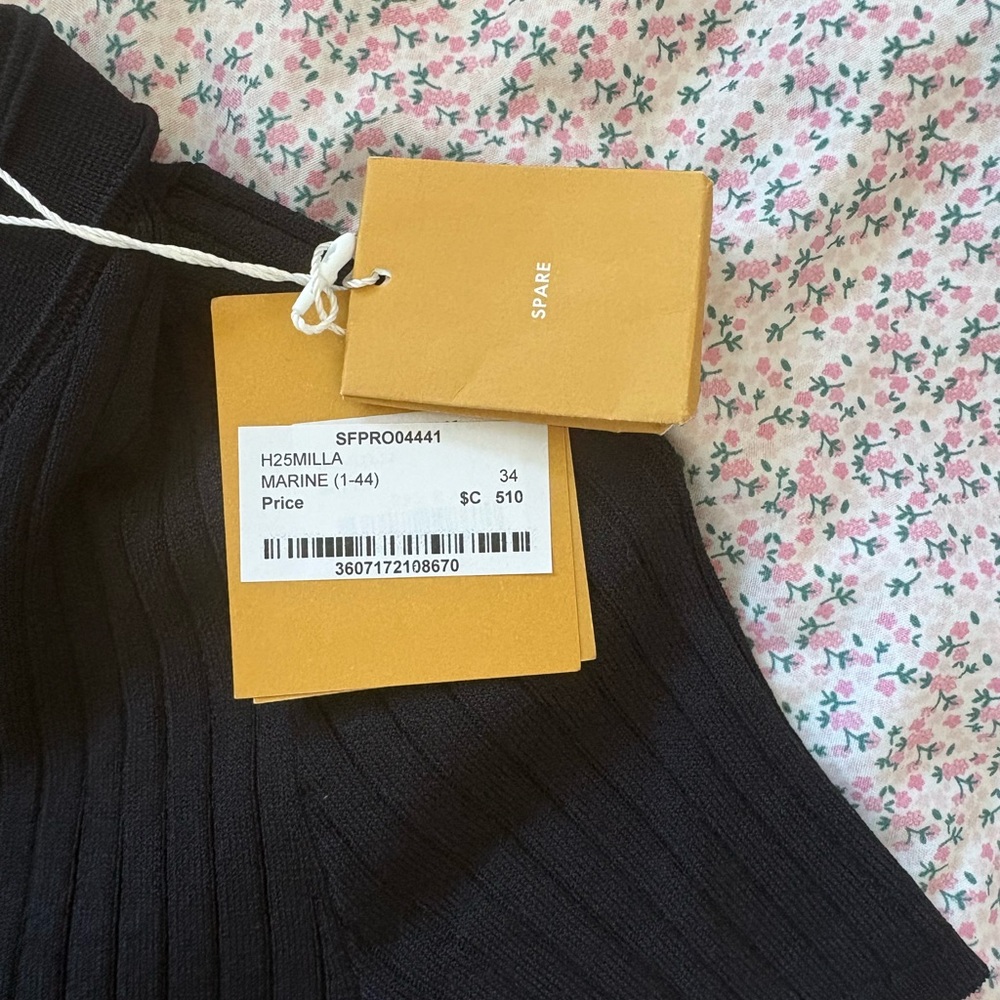 Sandro Navy Blue Knit Maxi Dress - Picture 2 of 5